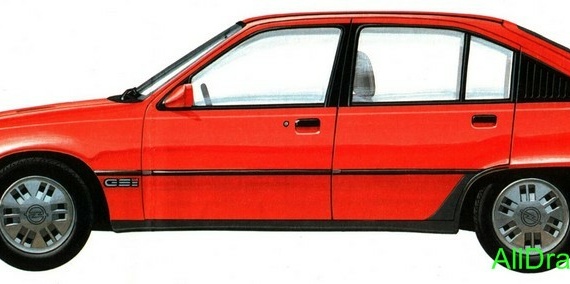 Opel Kadett GSi (1985) (Opel Kadett of GSI (1985)) are drawings of the car